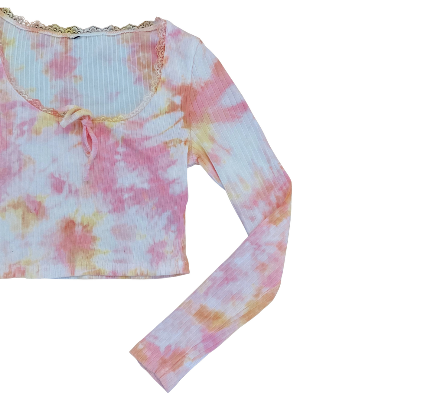 Strawberry Lemonade Ribbed Long Sleeve Crop